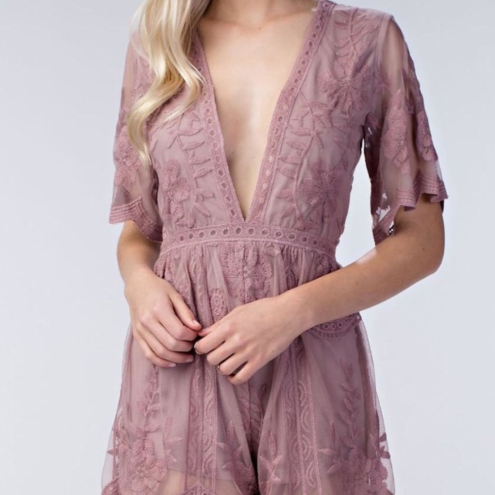 Honey punch lace romper